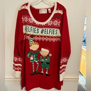 Women's Red Crew Neck Sweater